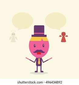 Businessman talking cartoon concept vector, flat style