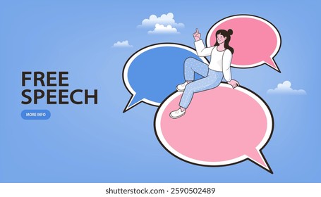 Businessman talking with multiple speech bubbles. Verbal or oral communication skill. public speaking. storytelling or explanation. talking or discussion. telling message or speech concept. vector