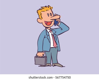Businessman talking on mobile