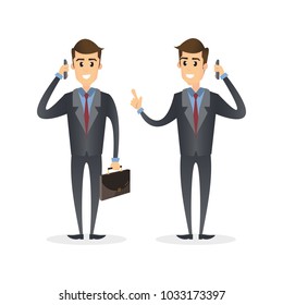 Businessman Talking On Mobile Phone Cartoon Stock Vector (Royalty Free ...