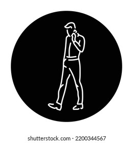 Businessman talking on the phone color line icon. Man entrepreneur. Pictogram for web page, mobile app, promo.