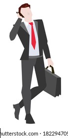 Businessman Talking On The Phone, Vector Illustration