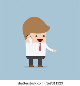 Businessman talking on smartphone, VECTOR, EPS10