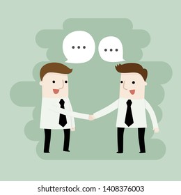 businessman talking with partner, vector and illustration