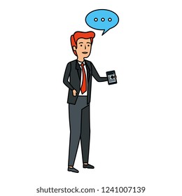 businessman talking with smartphone