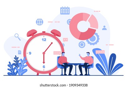 Businessman Talking Time Management Business Strategy Illustration