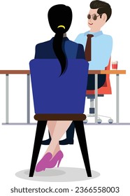 A businessman talks to his client or doing meeting with his employee