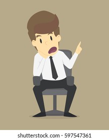 businessman talks presented his idea. vector