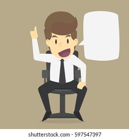 businessman talks presented his idea. vector