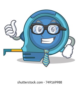 Businessman tape measure character cartoon