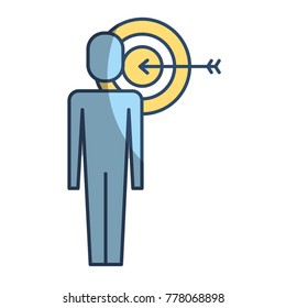 businessman with targert arrow solution marketing