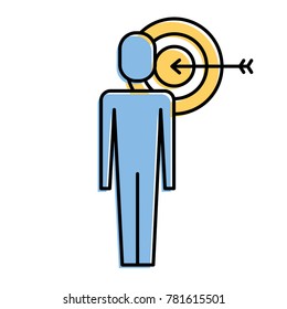 businessman with targert arrow solution marketing