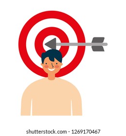 businessman and target arrow startup