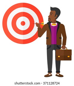 Businessman with target board.