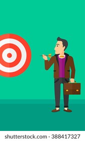 Businessman with target board.