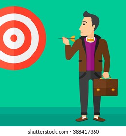 Businessman with target board.