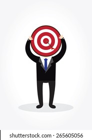 Businessman with target on head