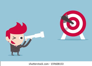 businessman and target, vector