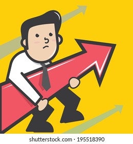 Businessman with target - vector 