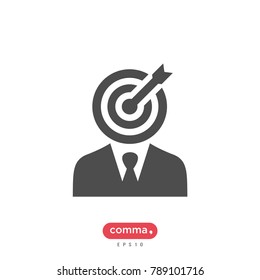 Businessman target vector icon