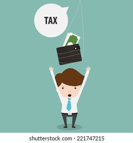 Businessman with tax bubble,Vector EPS10.