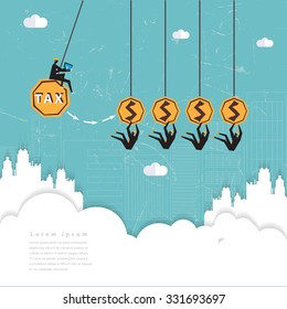 Concepto de impuesto de empresario. Diseño de Vector