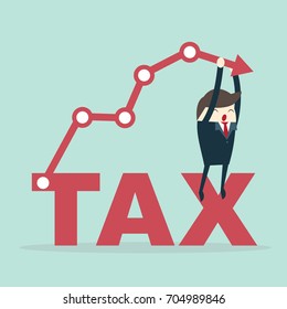 Businessman Tax Payment Deduction. Business Concept Vector Illustration.