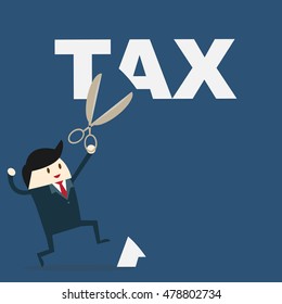 businessman tax payment deduction problem. Business Concept vector Illustration.