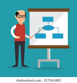 businessman teach presentation work