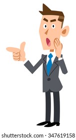 Businessman teacher pointing finger