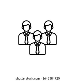 Businessman, team, group, leaders icon vector image. Can also be used for food and drinks. Suitable for mobile apps, web apps and print media.