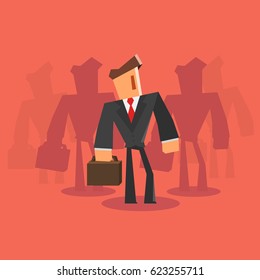Businessman team. Professional concept. Vector illustration
