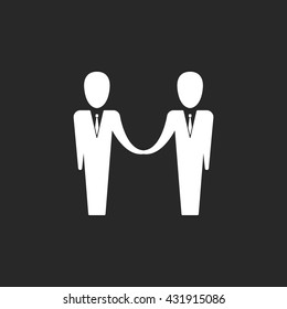 Businessman team sign simple icon on  background