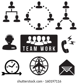 Businessman and teamwork icons set, vector format