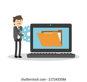 Businessman and technology