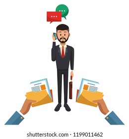 Businessman and technology