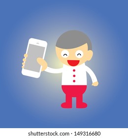 businessman and technology vector cartoon