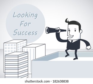 Businessman with telescope