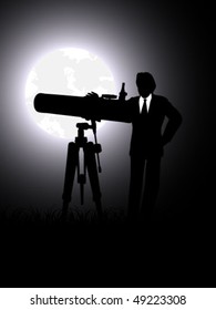 businessman with telescope