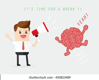 businessman tell brain it's time for a break
