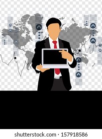 Businessman template illustration with space for your texts
