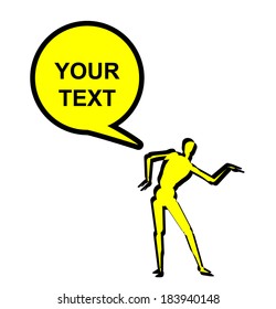 businessman with text bubble