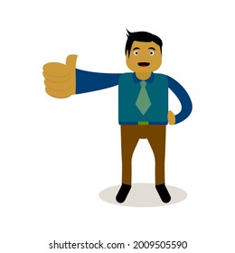businessman theme cartoon vector illustration GIVE YOU APPRECIATE. suitable for illustration about the business world.