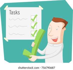 Businessman thicking tasks
