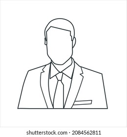 Businessman thin line icon stock illustration.