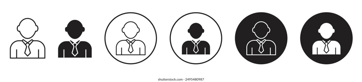 Businessman thin line vector icon set.