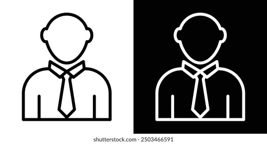 Conjunto de iconos de Vector de línea delgada de hombre de negocios.