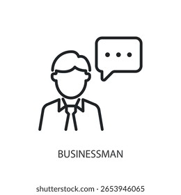 Businessman thin line vector icons.