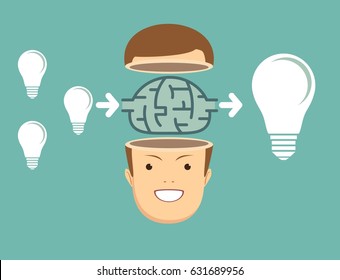 businessman Think about ideas. cooperate concept . Stock vector illustration for poster, greeting card, website, ad, business presentation, advertisement design.