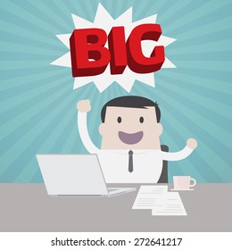 Businessman think BIG - Vector